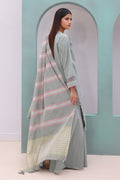 Zellbury | Unstitched 3 Piece Chambray | Embroidered Shirt Shalwar Dupatta - 0075