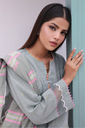 Zellbury | Unstitched 3 Piece Chambray | Embroidered Shirt Shalwar Dupatta - 0075 Default Title