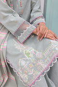 Zellbury | Unstitched 3 Piece Chambray | Embroidered Shirt Shalwar Dupatta - 0075