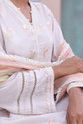 Zellbury | Unstitched 3 Piece Chambray | Embroidered Shirt Shalwar Dupatta - 0078