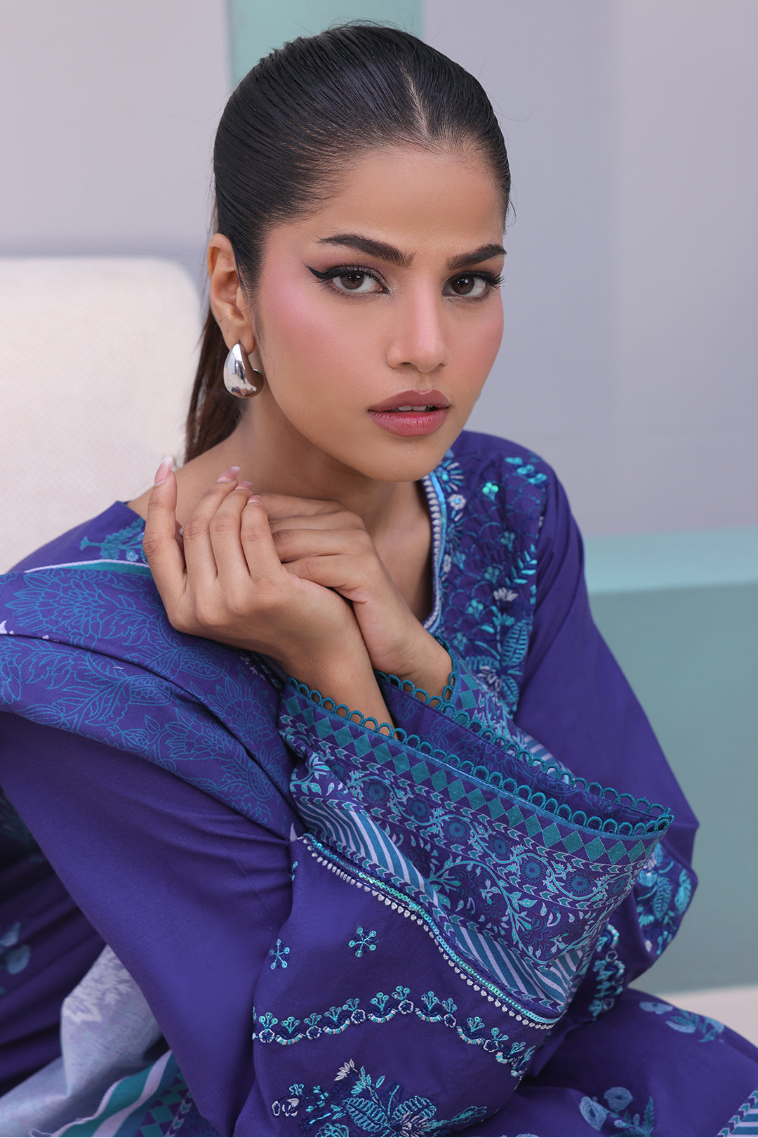 Zellbury | Unstitched 3 Piece Cambric | Embroidered Shirt Shalwar Dupatta - 0141 Default Title