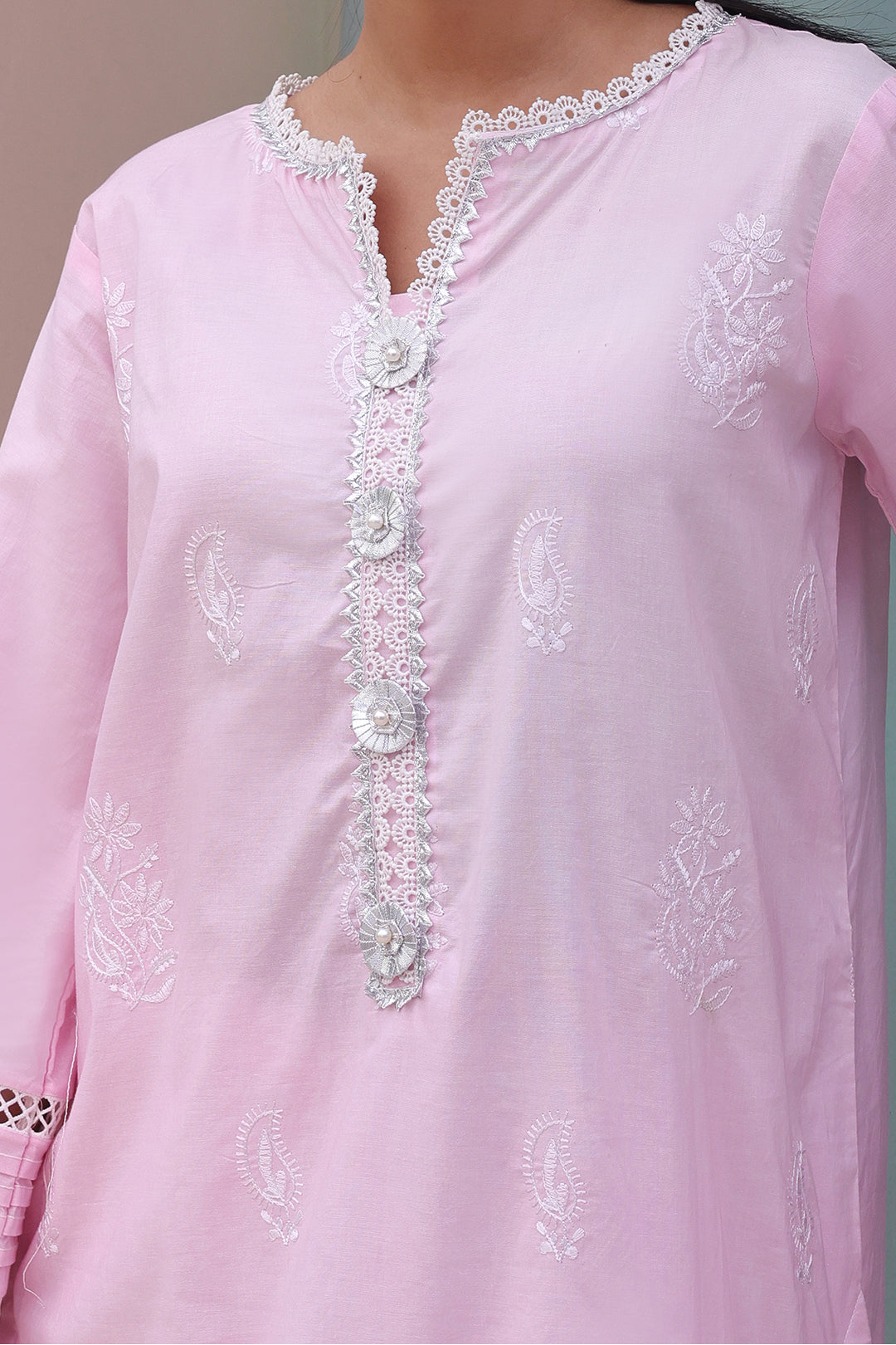 Zellbury | Unstitched 3 Piece Cambric | Embroidered Shirt Shalwar Dupatta - 0147