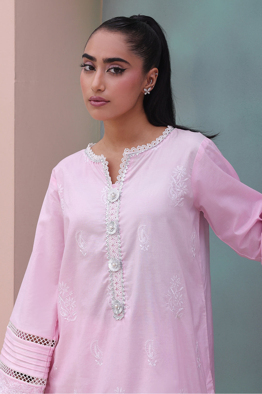 Zellbury | Unstitched 3 Piece Cambric | Embroidered Shirt Shalwar Dupatta - 0147 Default Title