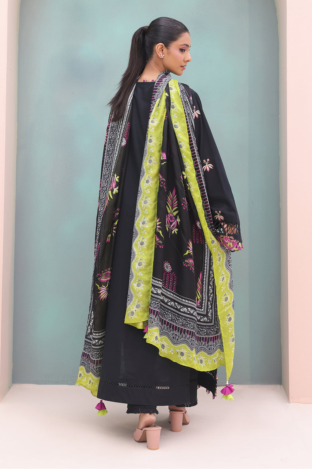 Zellbury | Unstitched 3 Piece Chambray | Embroidered Shirt Shalwar Dupatta - 0148