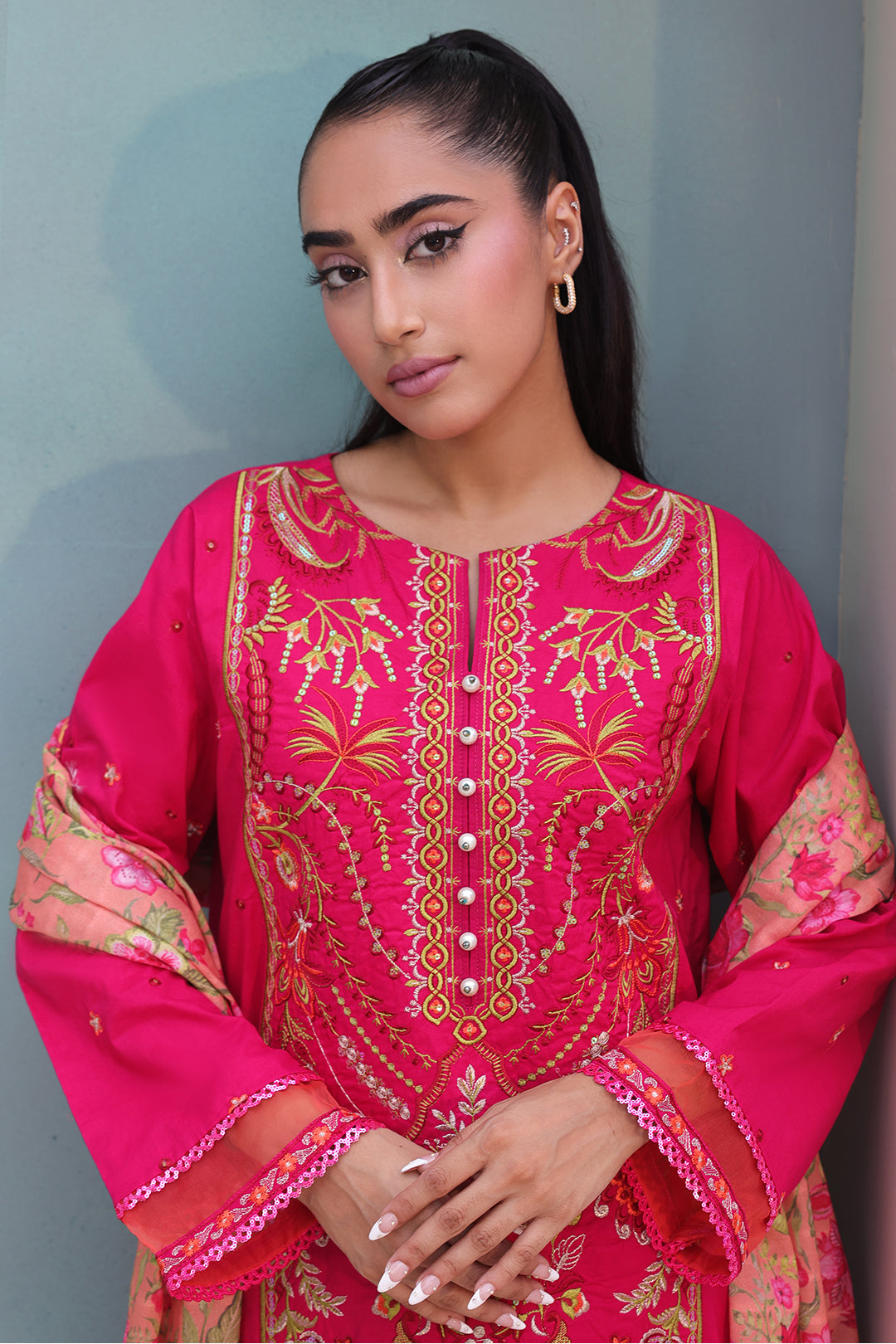 Zellbury | Unstitched 3 Piece Cambric | Embroidered Shirt Shalwar Dupatta - 0151 Default Title