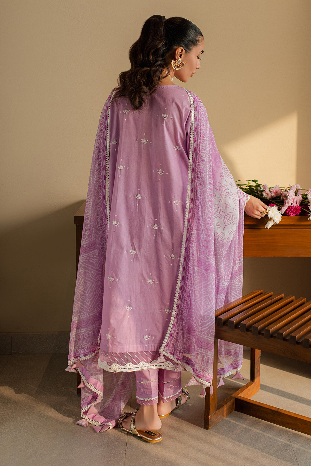 Zellbury | Unstitched 3 Piece Chikankari | Embroidered Shirt Shalwar Dupatta - 0703