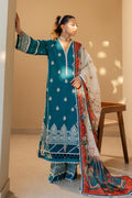 Zellbury | Unstitched 3 Piece Chikankari | Embroidered Shirt Shalwar Dupatta - 0705