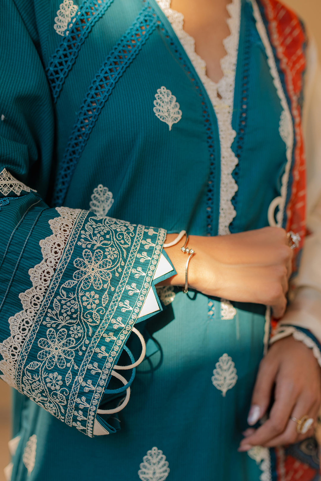 Zellbury | Unstitched 3 Piece Chikankari | Embroidered Shirt Shalwar Dupatta - 0705