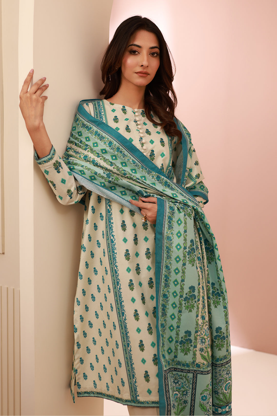 Zellbury | Unstitched 2 Piece Cambric | Shirt Dupatta - 0606