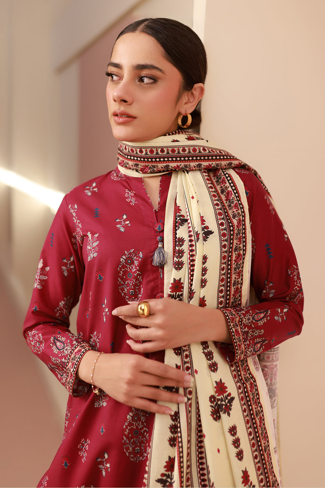 Zellbury | Unstitched 3 Piece Cambric | Shirt Shalwar Dupatta - 0625 Default Title