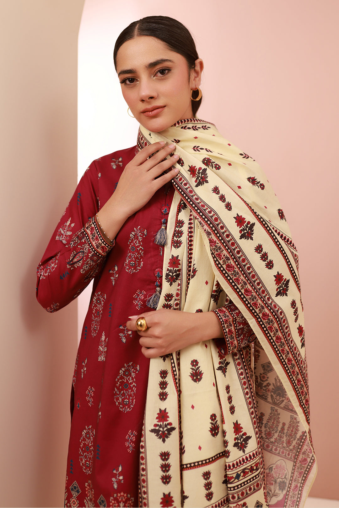 Zellbury | Unstitched 3 Piece Cambric | Shirt Shalwar Dupatta - 0625