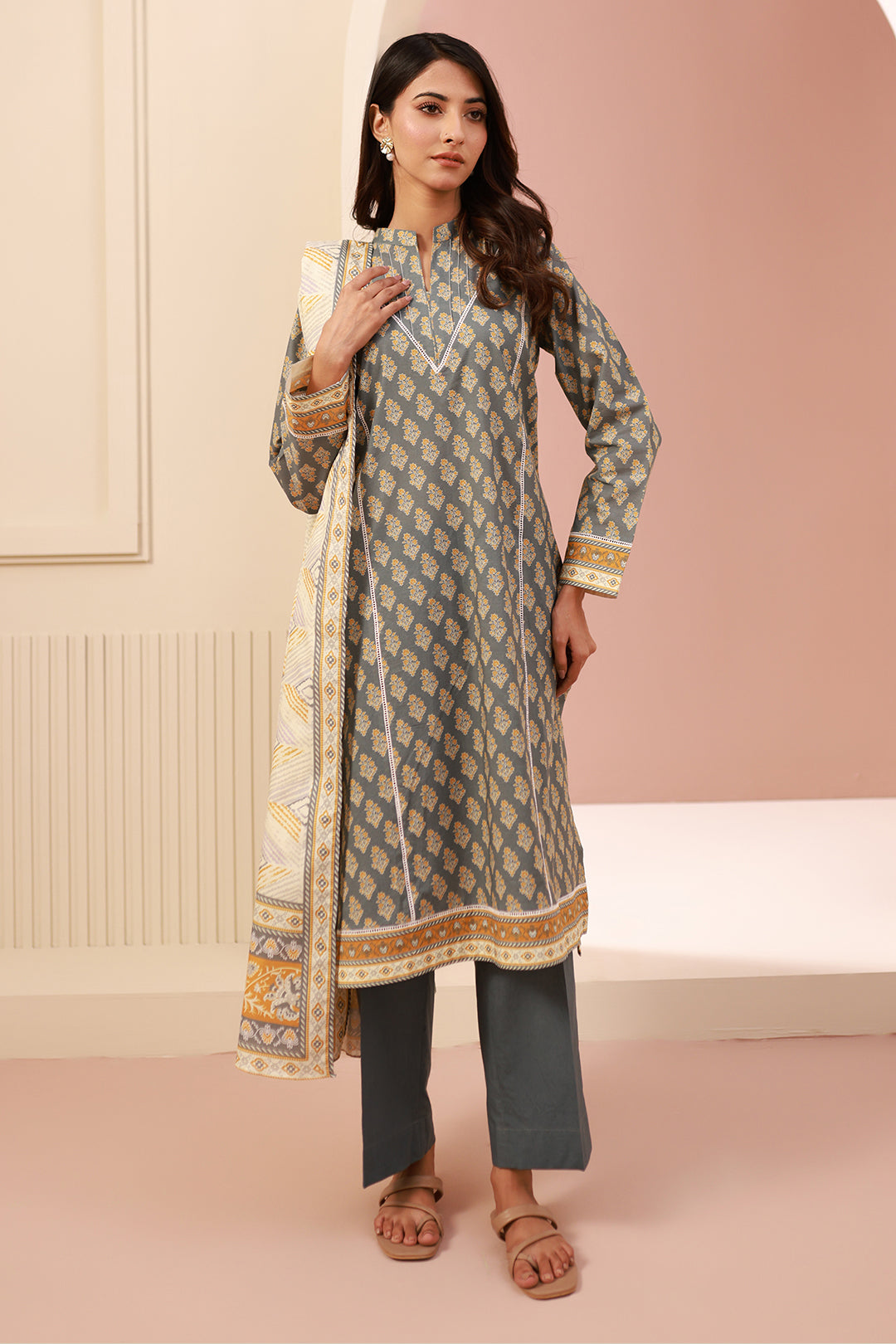 Zellbury | Unstitched 3 Piece Cambric | Shirt Shalwar Dupatta - 0626