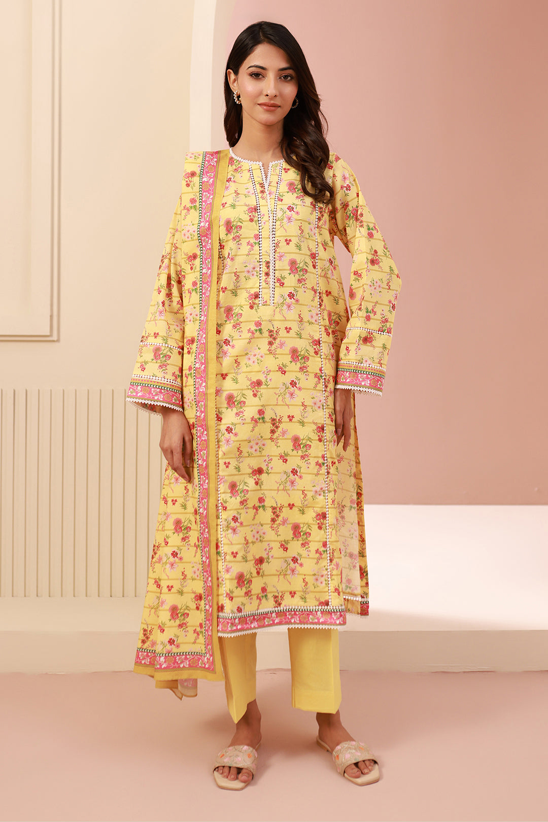 Zellbury | Unstitched 3 Piece Cambric | Shirt Shalwar Dupatta - 0627