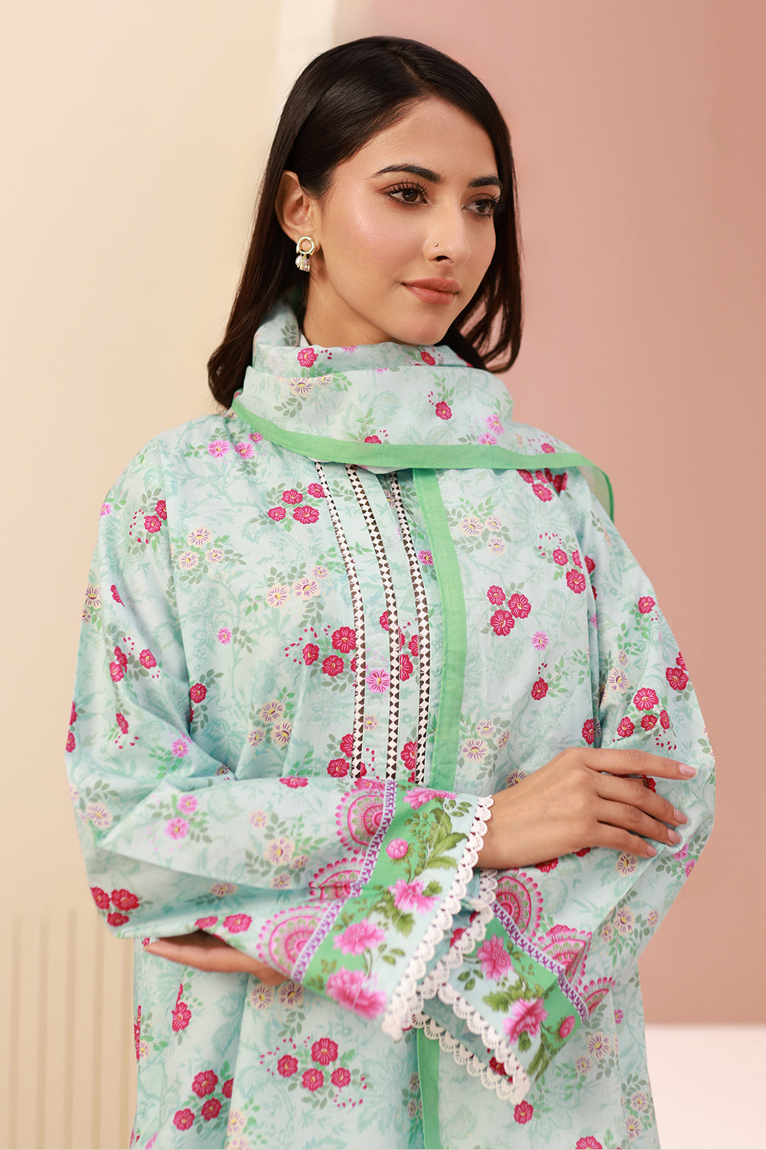 Zellbury | Unstitched 3 Piece Cambric | Shirt Shalwar Dupatta - 0629 Default Title
