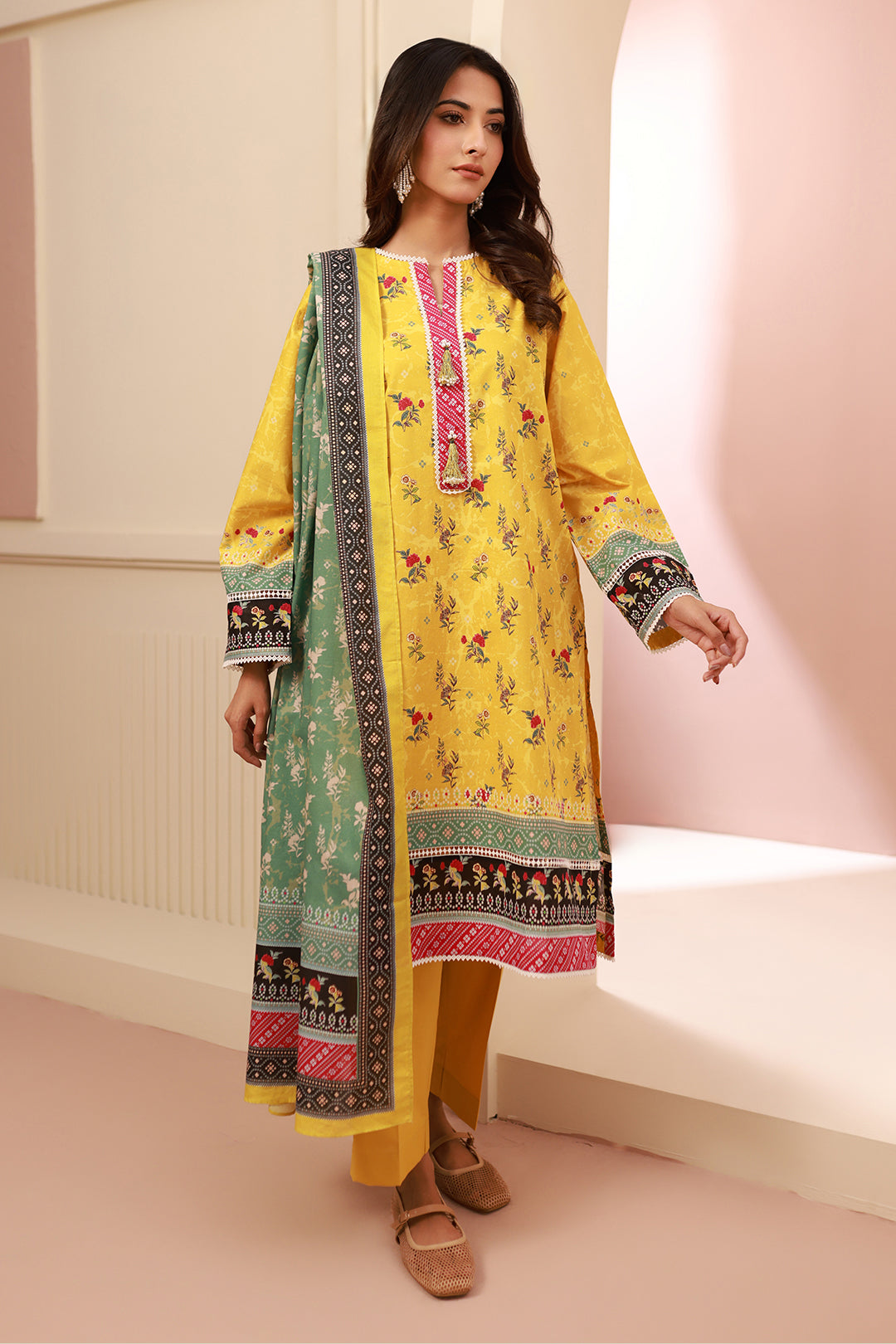 Zellbury | Unstitched 3 Piece Cambric | Shirt Shalwar Dupatta - 0631