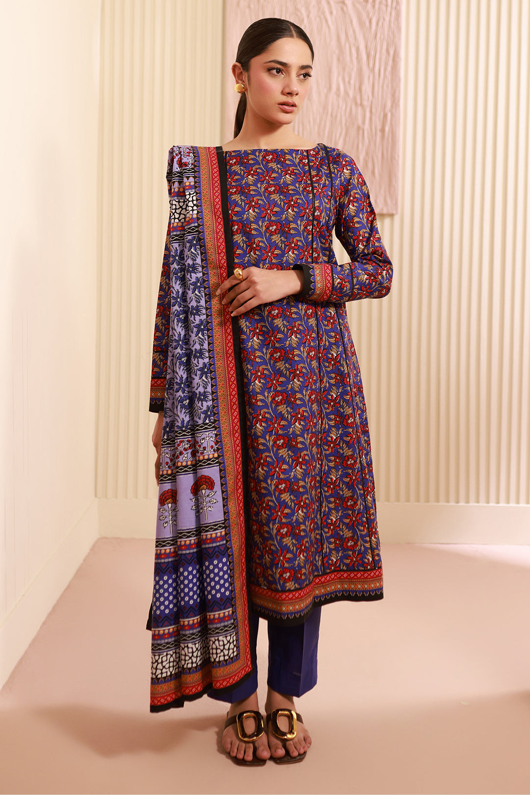 Zellbury | Unstitched 3 Piece Cambric | Shirt Shalwar Dupatta - 0632