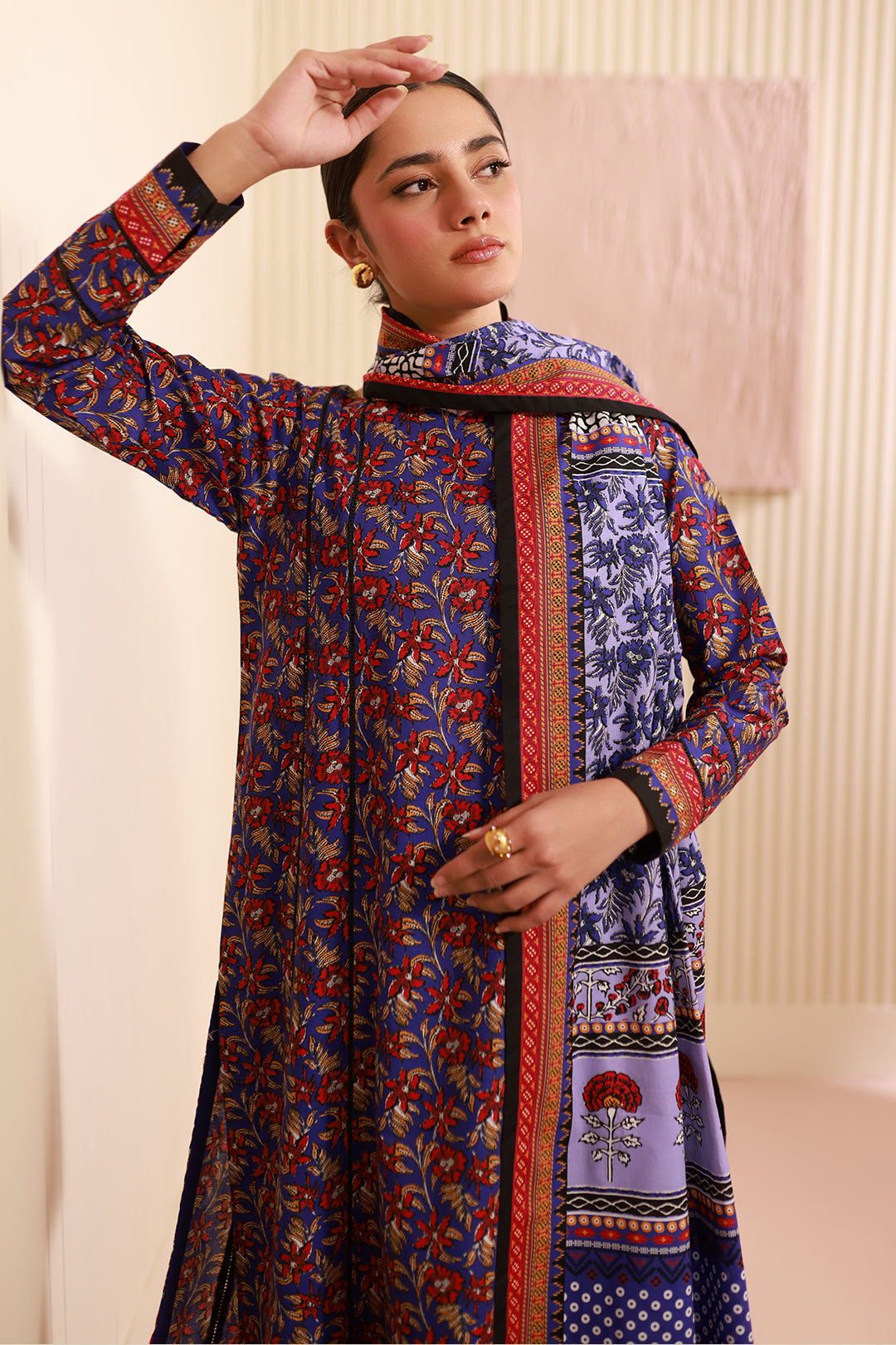 Zellbury | Unstitched 3 Piece Cambric | Shirt Shalwar Dupatta - 0632