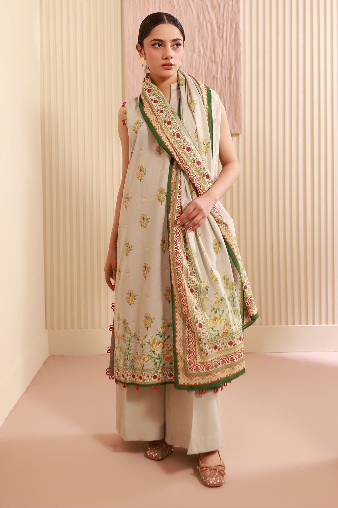 Zellbury | Unstitched 3 Piece Cambric | Shirt Shalwar Dupatta - 0633