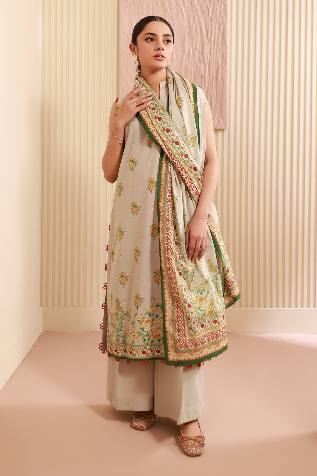 Zellbury | Unstitched 3 Piece Cambric | Shirt Shalwar Dupatta - 0633