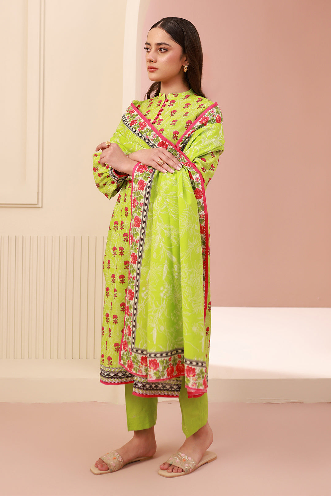 Zellbury | Unstitched 3 Piece Cambric | Shirt Shalwar Dupatta - 0634