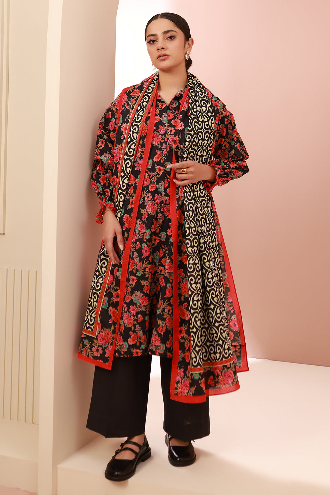 Zellbury | Unstitched 3 Piece Cambric | Shirt Shalwar Dupatta - 0636