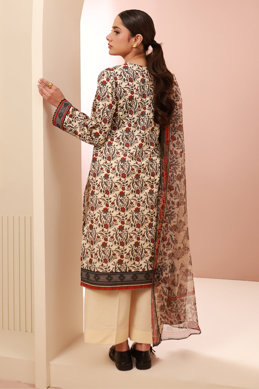 Zellbury | Unstitched 3 Piece Cambric | Shirt Shalwar Dupatta - 0658