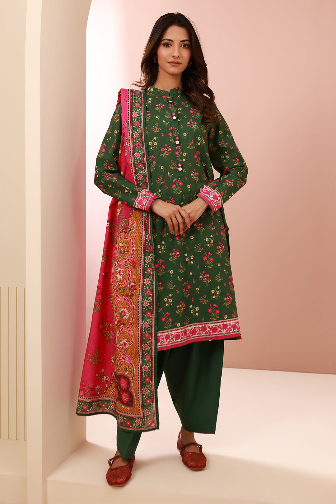Zellbury | Unstitched 3 Piece Cambric | Shirt Shalwar Dupatta - 0662