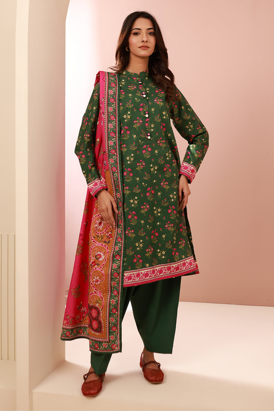 Zellbury | Unstitched 3 Piece Cambric | Shirt Shalwar Dupatta - 0662