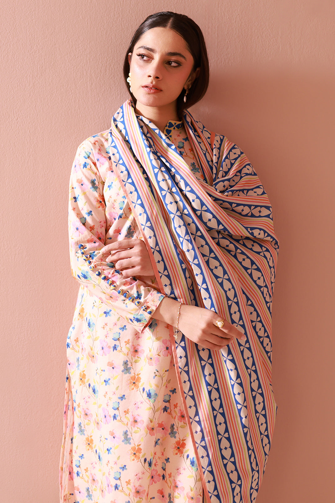 Zellbury | Unstitched 3 Piece Cambric | Shirt Shalwar Dupatta - 0664 Default Title