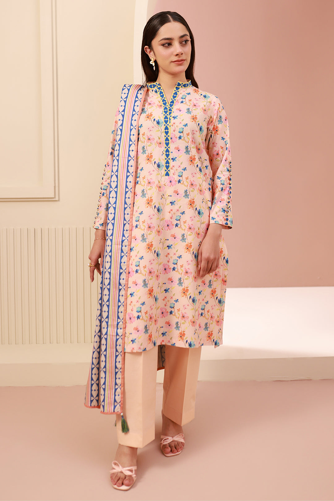 Zellbury | Unstitched 3 Piece Cambric | Shirt Shalwar Dupatta - 0664