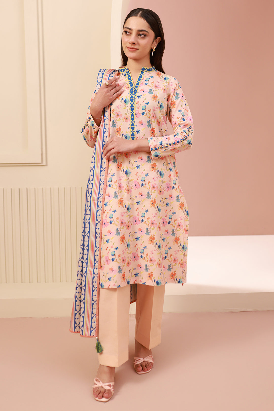 Zellbury | Unstitched 3 Piece Cambric | Shirt Shalwar Dupatta - 0664