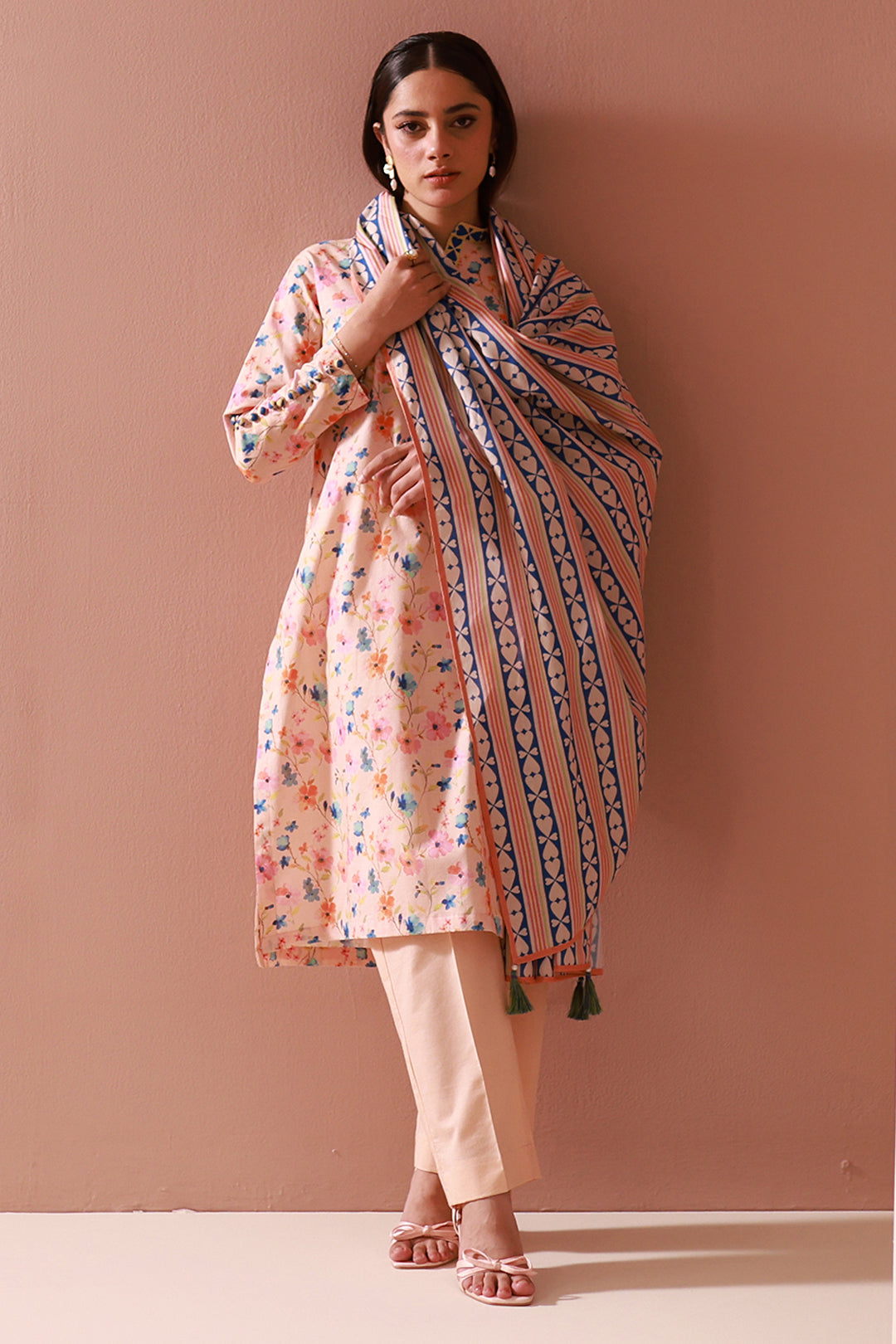 Zellbury | Unstitched 3 Piece Cambric | Shirt Shalwar Dupatta - 0664