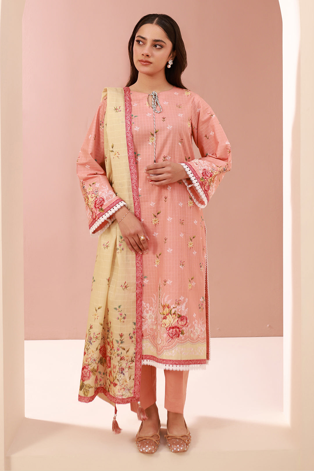 Zellbury | Unstitched 3 Piece Cambric | Shirt Shalwar Dupatta - 0665