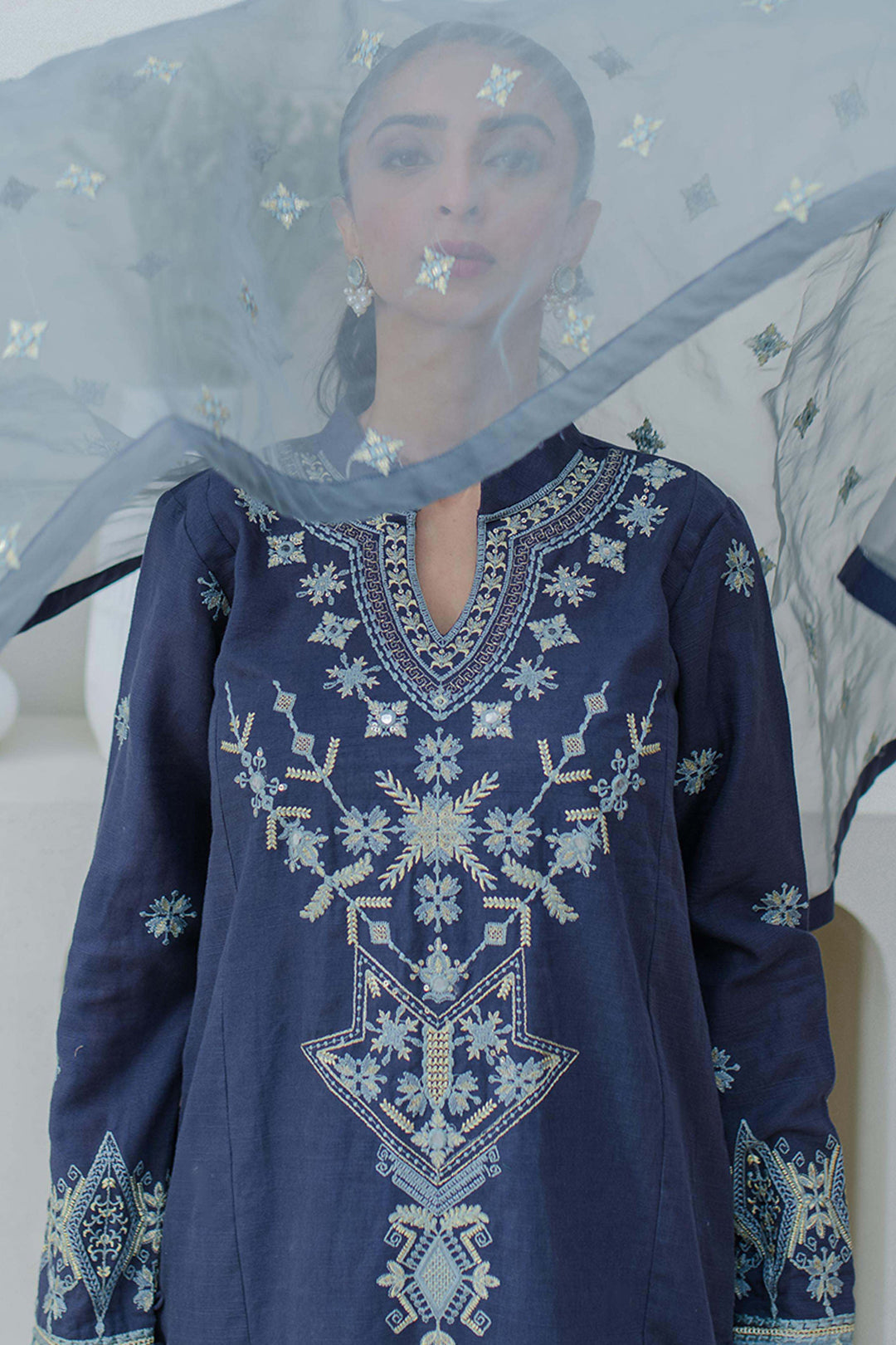 Zellbury | Unstitched 3 Piece Purple | Embroidered Shirt Shalwar Dupatta - 0300 Default Title