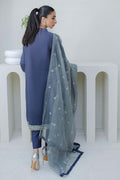 Zellbury | Unstitched 3 Piece Purple | Embroidered Shirt Shalwar Dupatta - 0300