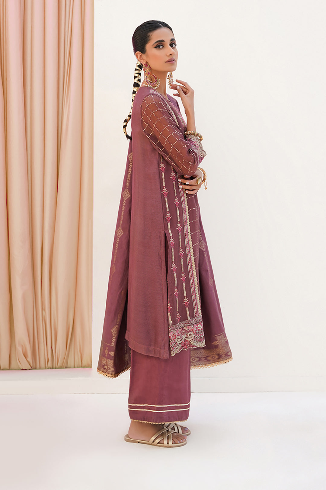 Zellbury | Unstitched 3 Piece Khaddi | Embroidered Shirt Shalwar Dupatta - 0356