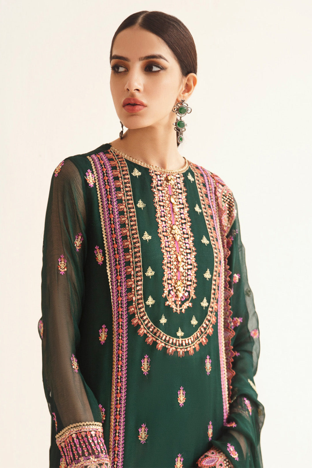 Zellbury | Unstitched 3 Piece | Embroidered Shirt Shalwar Dupatta - 0294 Default Title