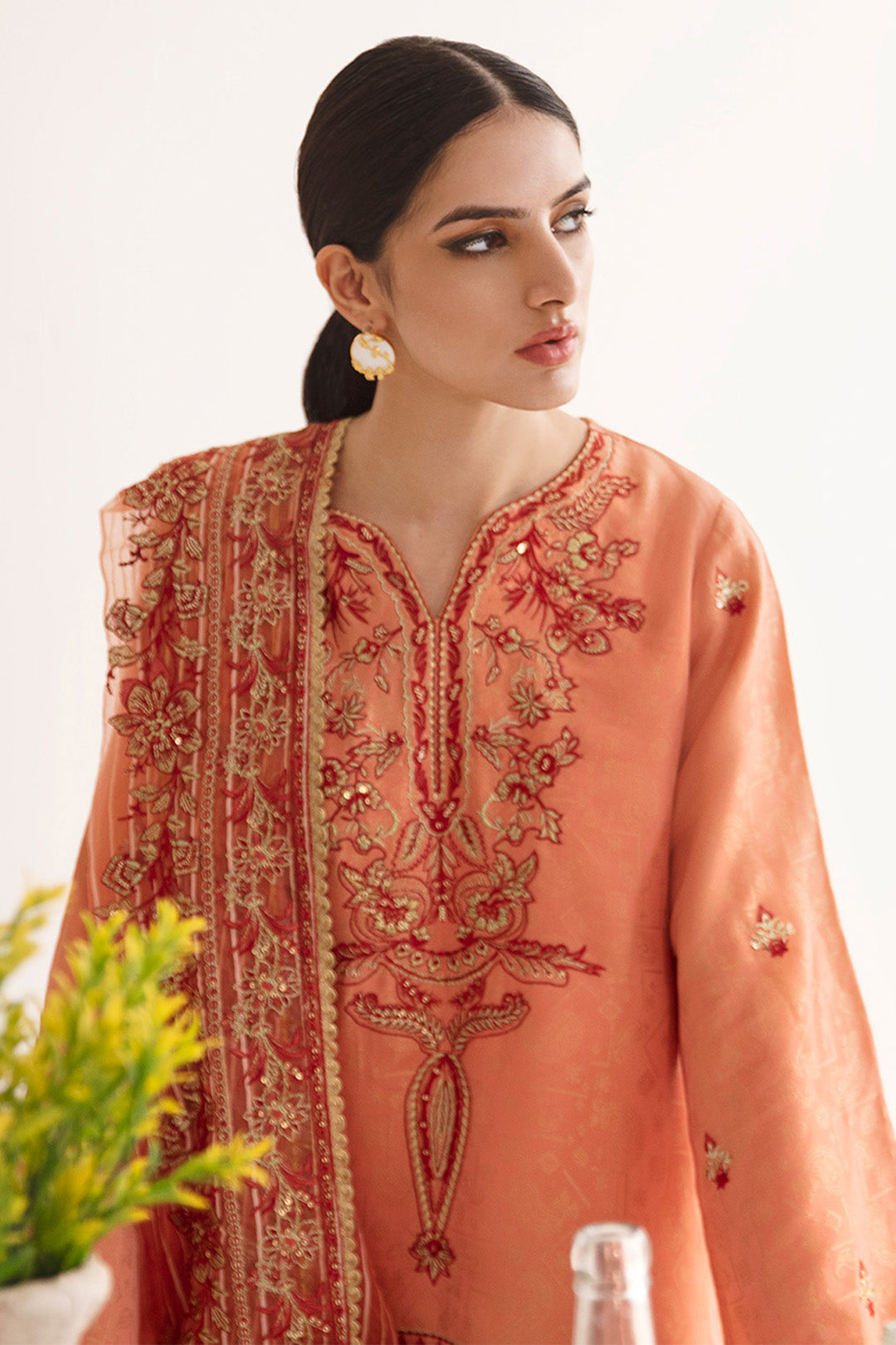 Zellbury | Unstitched 3 Piece Jacquard | Embroidered Shirt Shalwar Dupatta - 0296 Default Title