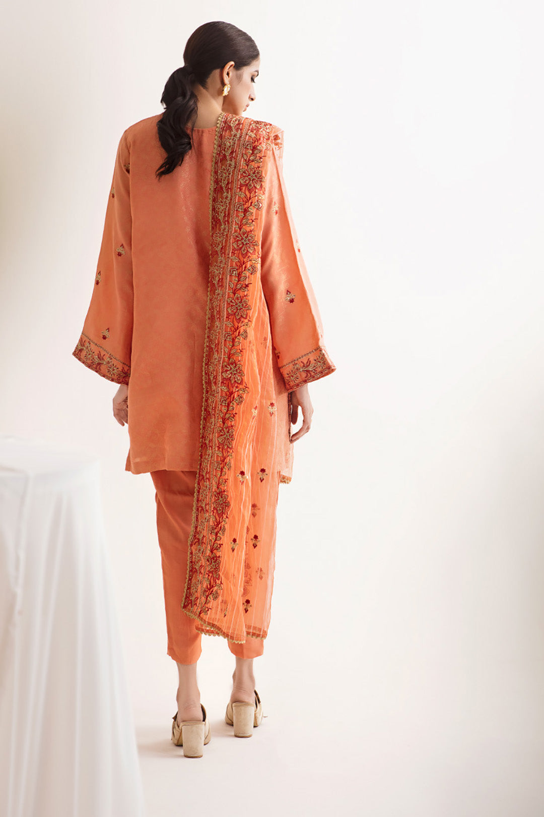 Zellbury | Unstitched 3 Piece Jacquard | Embroidered Shirt Shalwar Dupatta - 0296