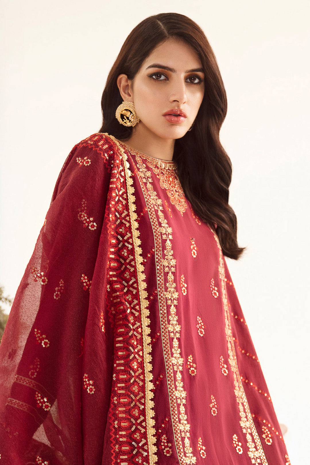 Zellbury | Unstitched 3 Piece Raw Silk | Embroidered Shirt Shalwar Dupatta - 0297 Default Title