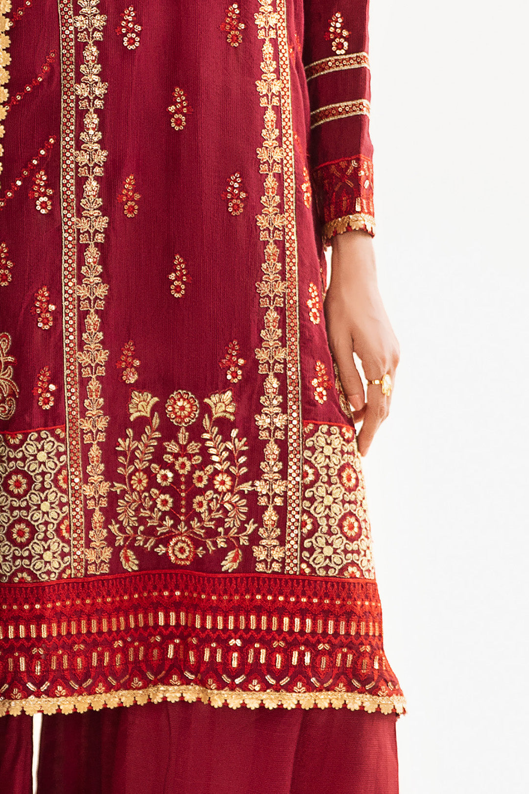 Zellbury | Unstitched 3 Piece Raw Silk | Embroidered Shirt Shalwar Dupatta - 0297