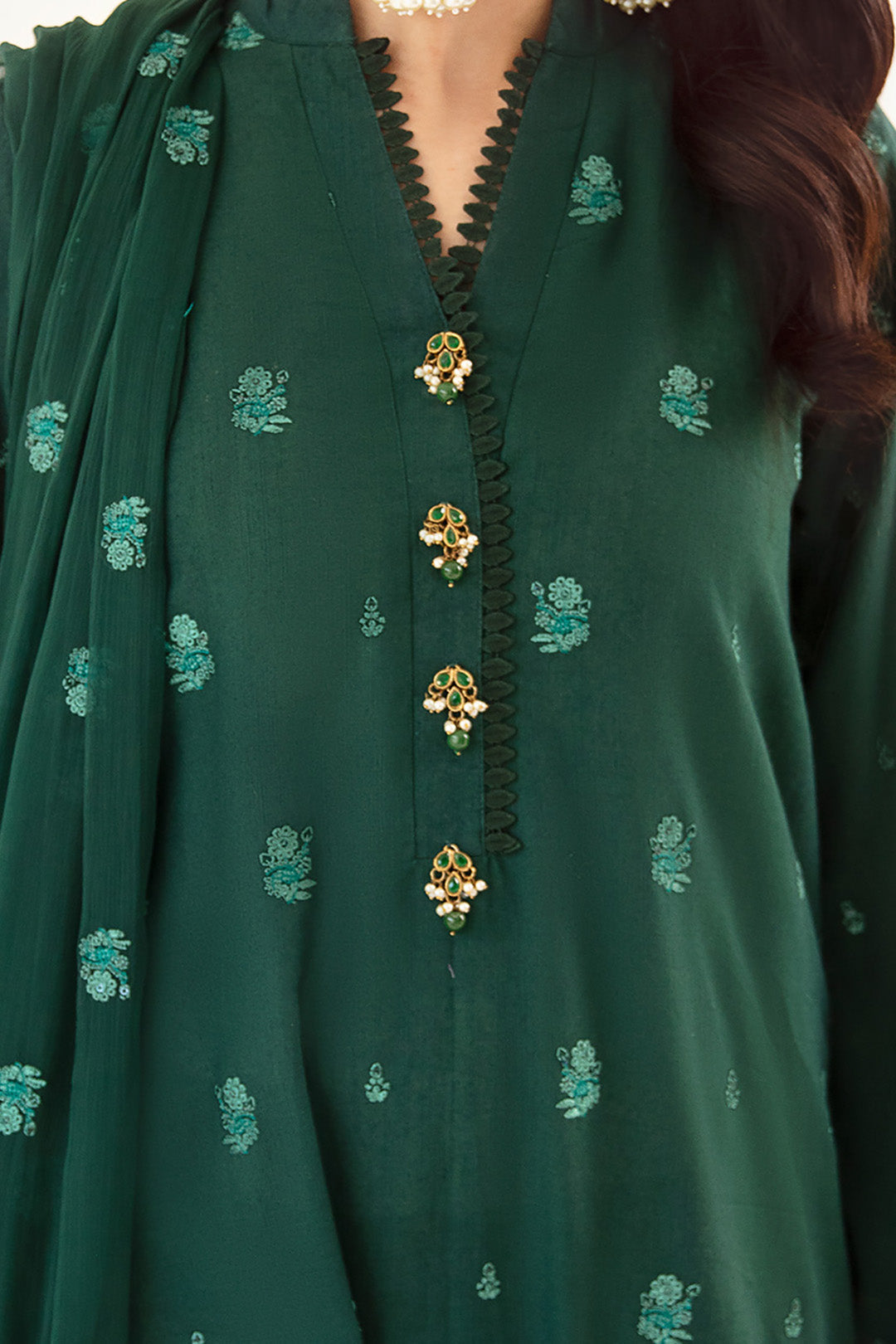 Zellbury | Unstitched 3 Piece Khaddar | Embroidered Shirt Shalwar Dupatta - 0302
