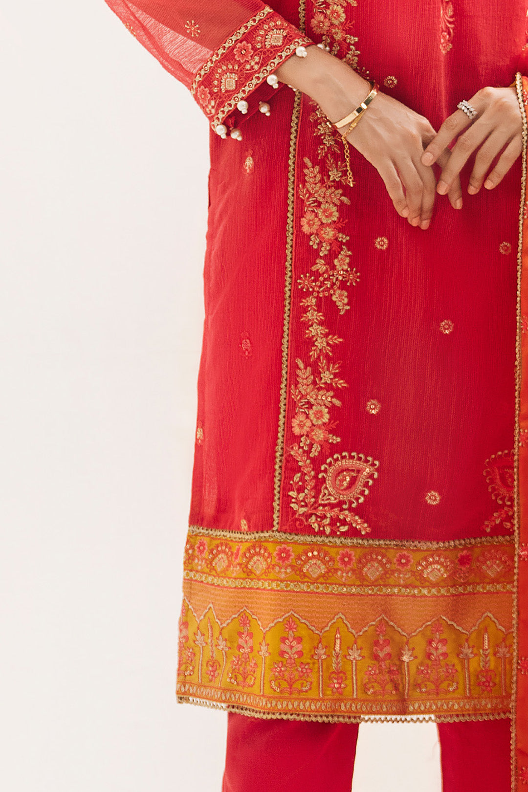 Zellbury | Unstitched 3 Piece Organza | Embroidered Shirt Shalwar Dupatta - 0303