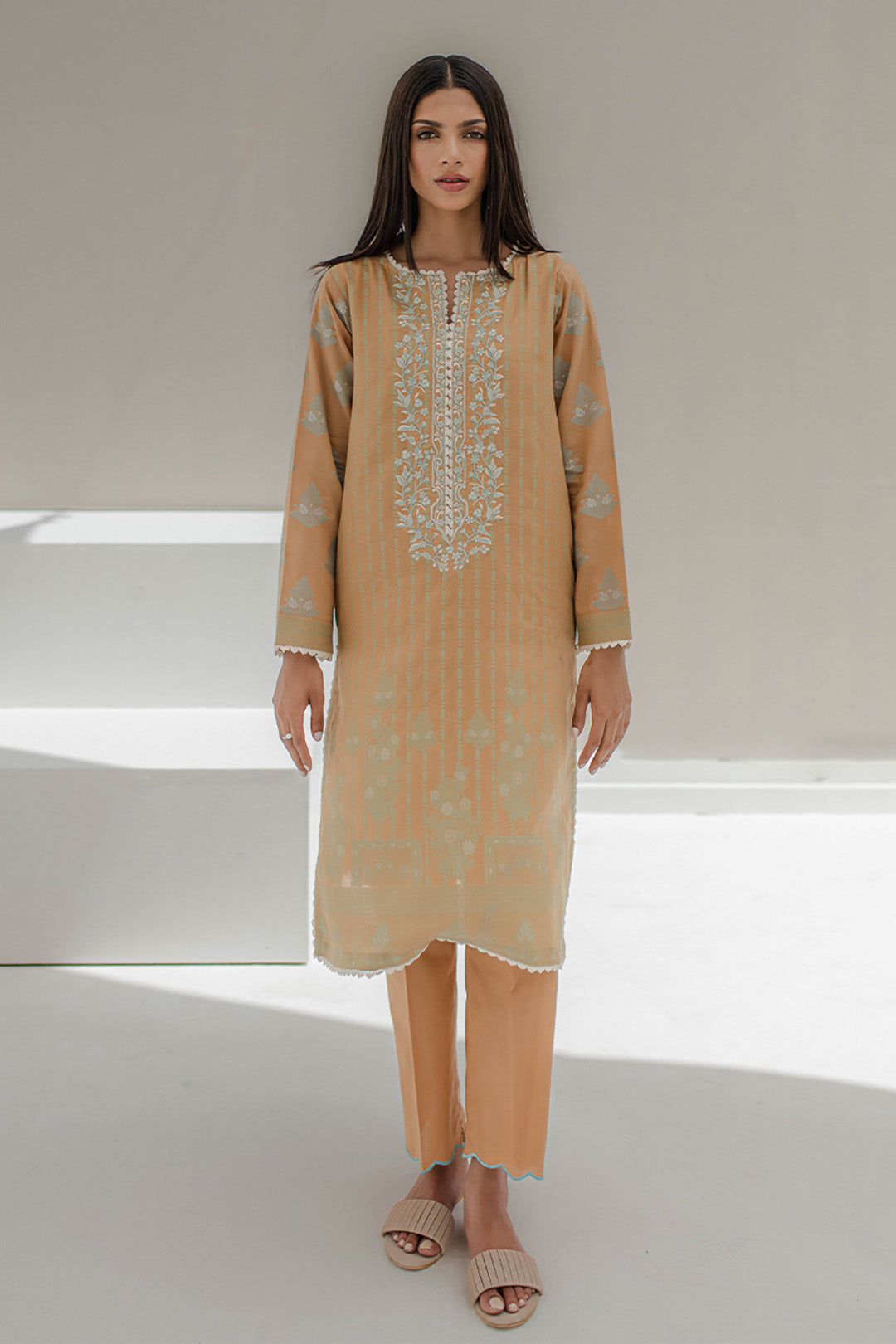 Zellbury | Unstitched 3 Piece Jacquard | Embroidered Shirt Shalwar - 0617