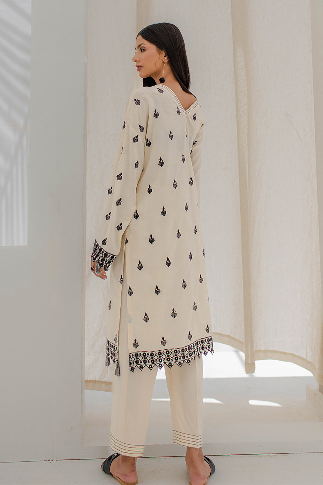 Zellbury | Unstitched 2 Piece Jacquard | Embroidered Shirt Shalwar - 0657