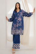 Zellbury | Unstitched 2 Piece Blue | Embroidered Shirt Shalwar - 0672 -  Zellbury Women Signature Unstitched -  Saira Sultan