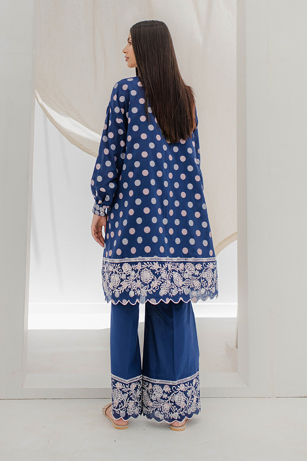 Zellbury | Unstitched 2 Piece Blue | Embroidered Shirt Shalwar - 0672 -  Zellbury Women Signature Unstitched -  Saira Sultan