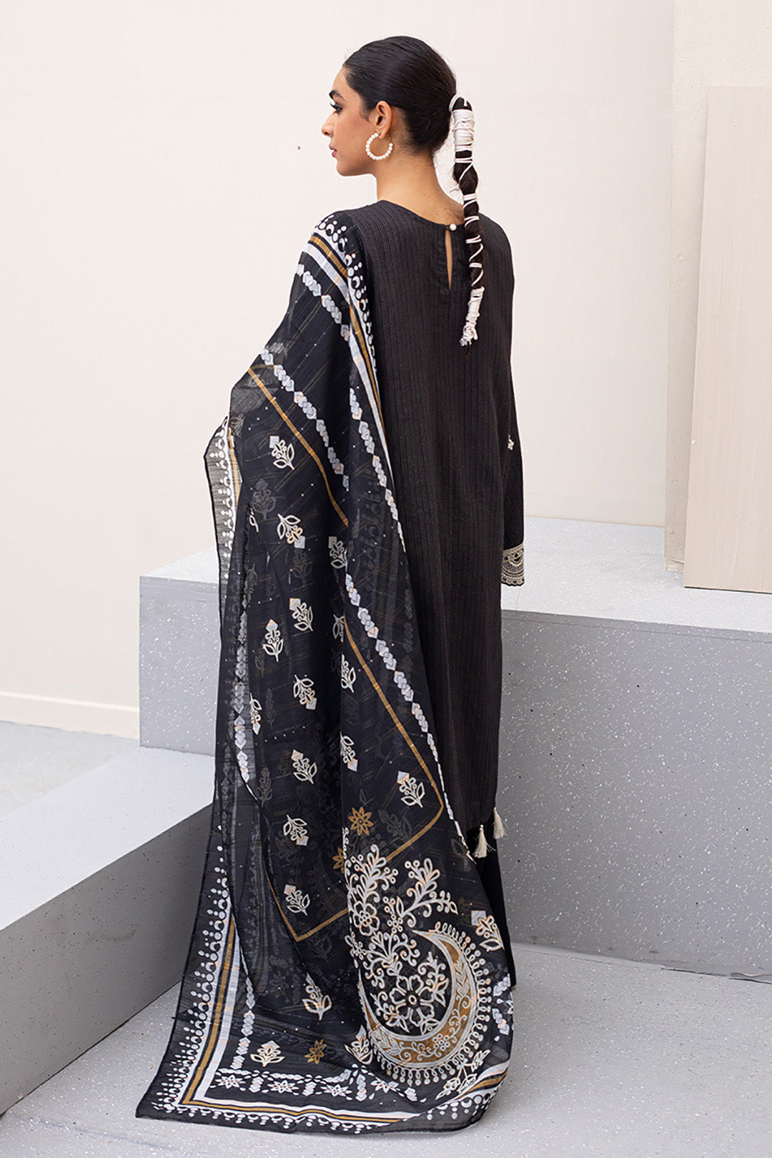 Zellbury | Unstitched 3 Piece Lawn | Embroidered Shirt Shalwar Dupatta - 0190