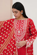Zellbury | Unstitched 3 Piece Lawn | Embroidered Shirt Shalwar Dupatta - 0195 Default Title