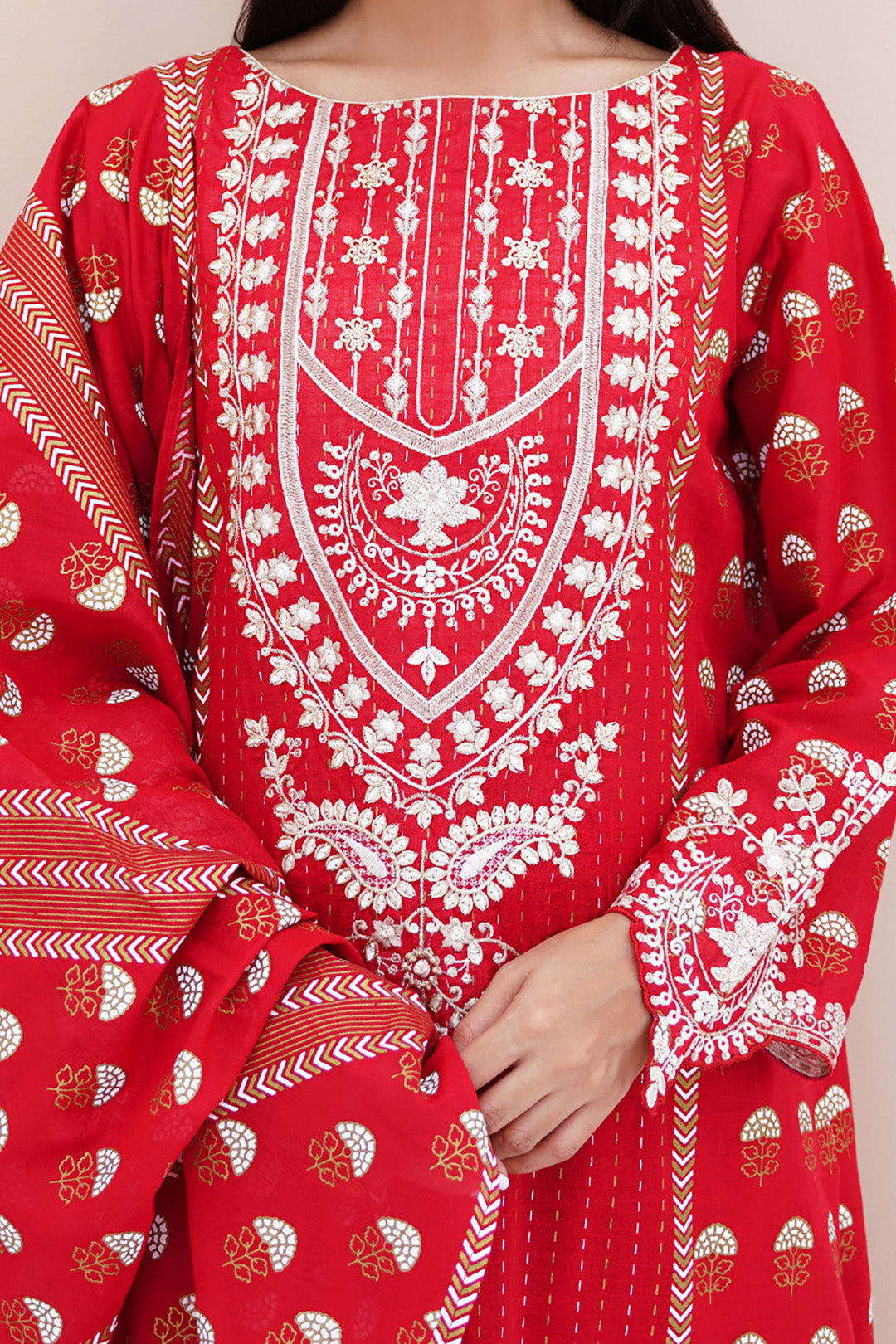 Zellbury | Unstitched 3 Piece Lawn | Embroidered Shirt Shalwar Dupatta - 0195